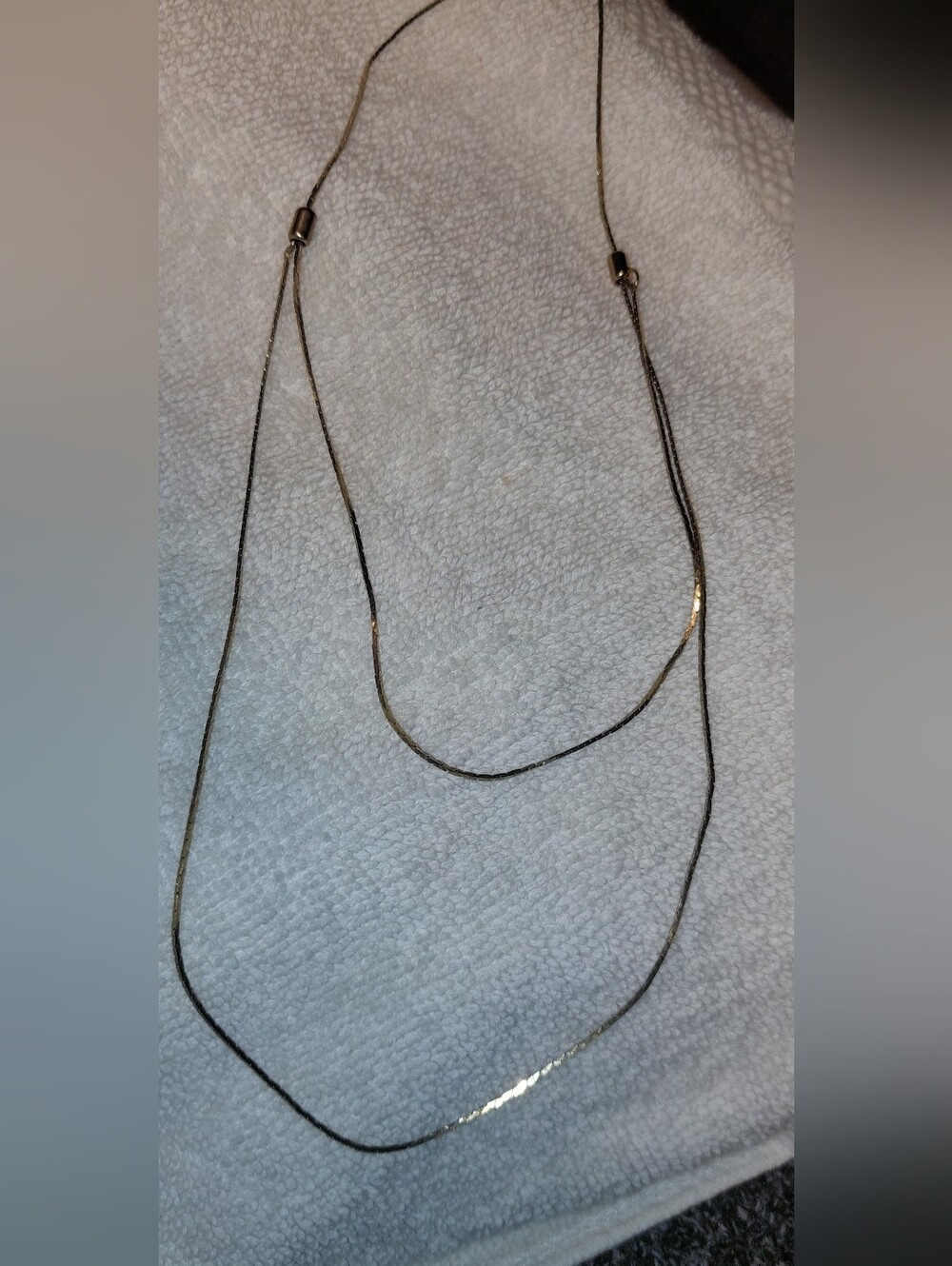 Elegant Double-Layer Adjustable Slide Gold Tone Necklace